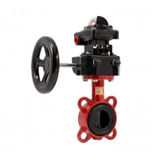 Затвор дисковый поворотный ADL Гранвэл - ЗПВC - 200x1,6 - FL(w)-3-200-MDV-E - Х-41, DN200, PN16, межфланцевый с редуктором с конц. выкл.