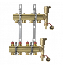 Комплект коллекторов Danfoss FHF-4 set с кронштейнами и воздухоотводчиками, 4 контура