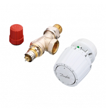 Комплект Danfoss из горизонтального углового клапана RTR-N DN 15 и термостата RTR 7090