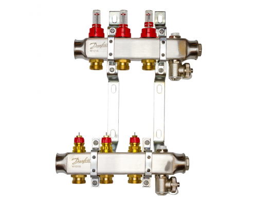 Комплект коллекторов Danfoss SSM-3F с расходомерами и кронштейнами, 3 контура