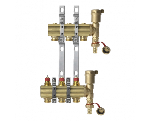 Комплект коллекторов Danfoss FHF-3 set с кронштейнами и воздухоотводчиками, 3 контура