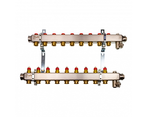 Комплект коллекторов Danfoss SSM-9 с кронштейнами для 9 контуров