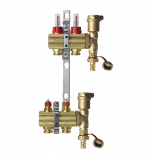 Комплект коллекторов Danfoss FHF-2F set с расходомерами, кронштейнами и воздухоотводчиками, 2 контура