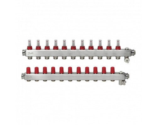 Комплект коллекторов Danfoss SSM-11F с расходомерами, 11 контуров