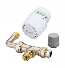 Комплект Danfoss из прямого клапана RTR-KE DN 15 с коленом и термостата RTR 7090