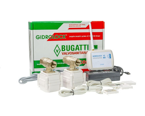 Система защиты от протечки воды Gidrolock WIFI BUGATTI 3/4