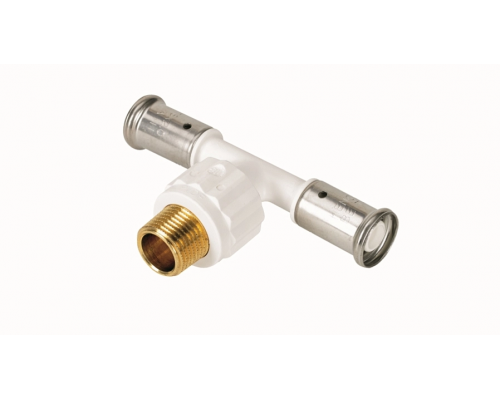 Тройник-пресс Henco НР 16x1/2"x16 белого цвета