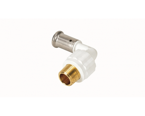 Угольник-пресс 90° Henco НР 20x3/4" белого цвета