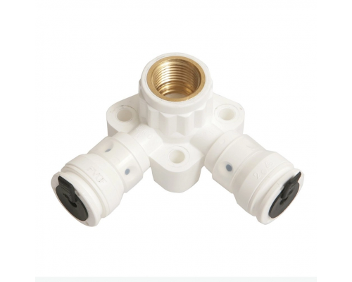 Водорозетка-пресс угловая Henco ВР Vision 16X1/2" (40 мм) с черной заглушкой BP04 1/2"