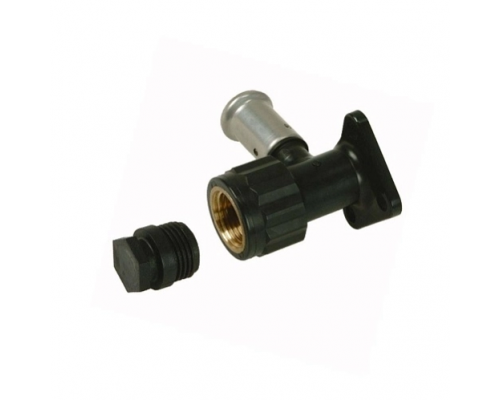 Водорозетка-пресс Нenco ВР 16x1/2" c черной заглушкой BP04 1/2"