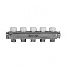 Коллектор Hoobs, нерж. сталь, термостатическими клапанами, 1"х3/4"-8 вых.
