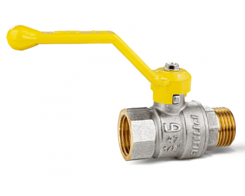 Кран шаровой латунный LD Pride 47.15.B-Н.Р 1/2" (Рычаг), газ