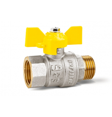 Кран шаровой латунный LD Pride 47.25.B-Н.Б 1" (Бабочка), газ
