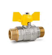 Кран шаровой латунный LD Pride 47.25.Н-Н.Б 1" (Бабочка), газ