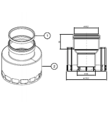 Присоединительный элемент Protherm DN 60/100 мм с отверстием для забора воздуха