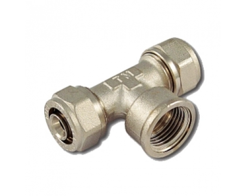 Тройник с внутренней резьбой Tiemme 20x2,0 - 1/2" - 20x2,0