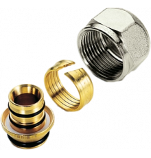 Евроконус Tiemme для МП труб16-2,0x3/4" (Комплект из никел. гайки, кольца и вкладыша)