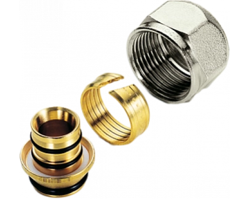 Евроконус Tiemme для МП труб16-2,0x3/4" (Комплект из никел. гайки, кольца и вкладыша)