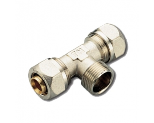 Тройник с наружной резьбой Tiemme 20x2,0 - 1/2" - 20x2,0