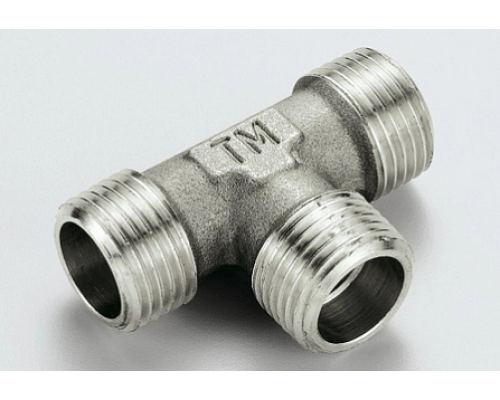 Тройник никелированный с наружной резьбой 1/2"x1/2"x1/2" Tiemme