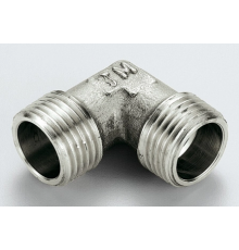 Угольник никелированный, резьба наружная/наружная 3/4"х3/4" Tiemme