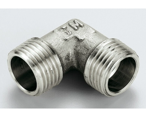 Угольник никелированный, резьба наружная/наружная 3/4"х3/4" Tiemme