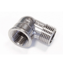 Угольник хромированный, резьба наружная/внутренняя 1/2"x1/2" Tiemme
