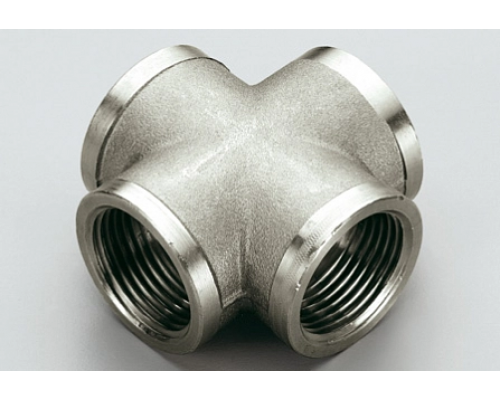 Крестовина никелированная с внутренней резьбой ISO228 1/2"x1/2"x1/2"x1/2" Tiemme