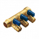 Коллекторы NINO из латуни CW617N с выходами 3/4" 4 вых.1/2"(15). Межосевое расстояние 36 мм Tiemme