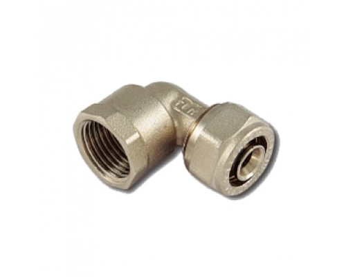Переходник угловой Tiemme с AL-PEX на резьбу с внутренней резьбой 16x2,0 - 1/2"