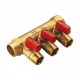 Коллекторы NINO из латуни CW617N с выходами 3/4" 4 вых.1/2"(15). Межосевое расстояние 36 мм Tiemme