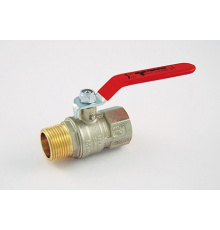 Кран шаровой Tiemme TORNADO ВР1/2"хНР1/2" плоская ручка-рычаг стальная с пластиковым покрытием красная