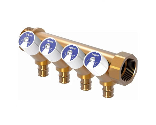 Коллектор Uponor Q&E с ручной регулировкой PL SH 1"MT/FT 3X16 c/c38mm