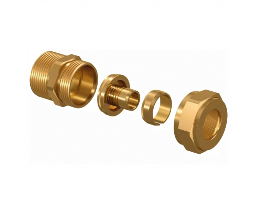 Зажимной штуцер с наружной резьбой Uponor DR-латунь 18X2,5-1"НР (FPL-PX) '1Ф