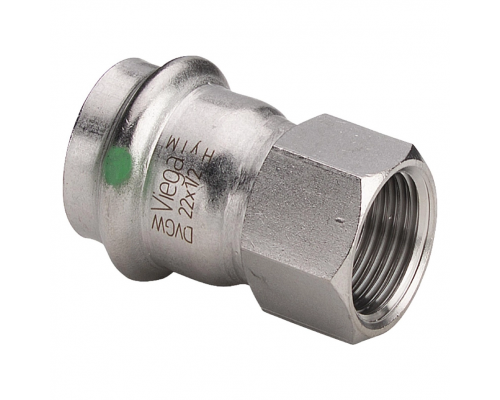 Переходник Viega Sanpress Inox нержавеющая сталь 3/4"х22 мм
