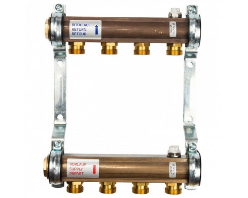 Коллекторная группа Watts Profil HKV/A 04 контура Typ 500 MT 1", выходы 3/4" евроконус