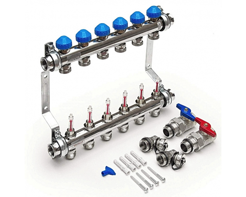 Коллекторная группа Watts HKVT 34 0-4 AS20 VA 04 контура, выходы 3/4" евроконус
