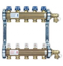 Коллекторная группа Watts HKV/T (TYP 513) из латуни с расходометрами, 6 контуров