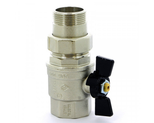 Кран шаровый со сгоном бабочка 1 1/4" Bugatti (Бугатти)