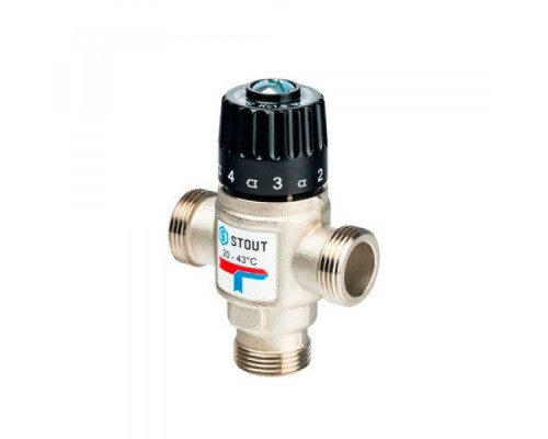 Клапан термосмесительный НР 3/4 20-43°С KV 1.6 м3/ч SVM-0020-164320 Stout (Стоут)