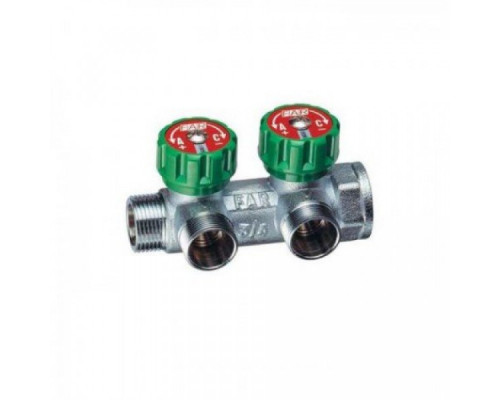 Коллектор FAR FK 3821 3412TP регулирующий проходной ВР-НР 3/4"х1/2" с 2 отводами (Фар)