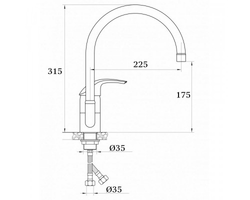 Смеситель для кухни (мойки) Ganzer ENGELBART GZ03021-C (Ганзер)